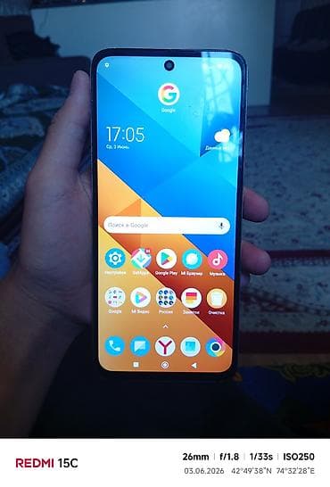 redm: Redmi, Redmi 15C, Б/у, 128 ГБ, цвет - Белый, 2 SIM — 3