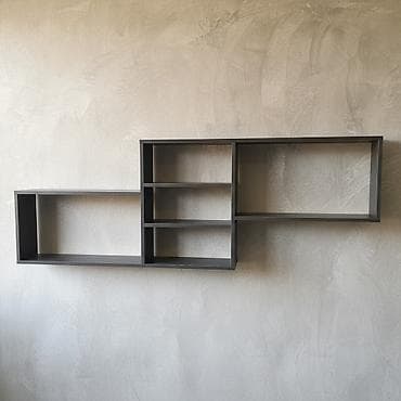 Полка навесная P006B (Графит) Большая и стильная настенная полка для