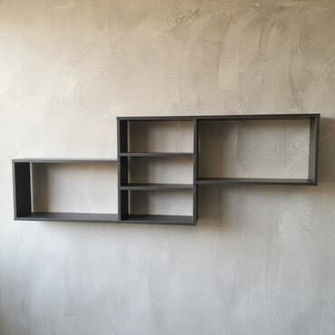 где купить съедобный мел: Полка навесная P006B (Графит) Большая и стильная настенная полка для — 1