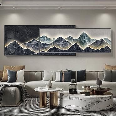 Настенная панель с подсветкой «Горный пейзаж» - Декоративное панно в