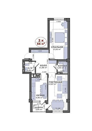 osh flat: Продаётся 2-комнатная квартира в ЖК «Кремлёвский» (район Космос) ✔️ — 8