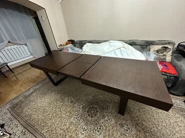 стол на кухню со стульями: Стол для зала, Б/у, Складной, Прямоугольный — 4