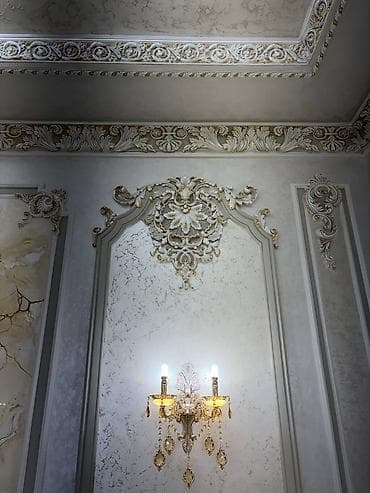 гипс скульптурный: Декоративные стеновые панели и художественная лепнина в классическом — 5