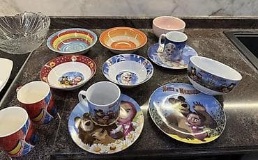 посуда для детей: Детская посуда с яркими принтами мультгероев За все 600 сом - Набор — 1