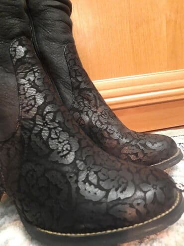 обувь для охоты: Продаю зимние сапоги из кожи, с натуральным мехом, прошу 4000 сом — 2
