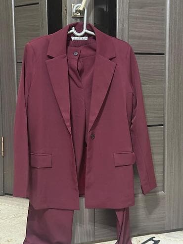 Брючный костюм, Прямые, Пиджак, Made in KG, Полиэстер, Лето