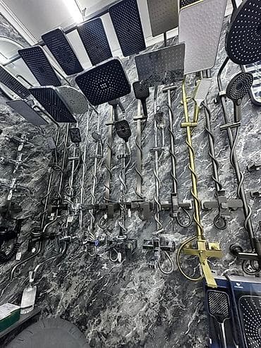 Душевые наборы: Лейка для душа, Нержавеющая сталь, Матовое, Черный — 1