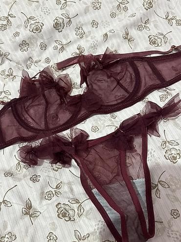 Атайын кийим: Комплект, Топ, Стринги, Атлас, Тунук модель — 4