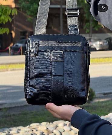 Кошельки: Мужская сумка через плечо, компактная и функциональная. - Материал — 2