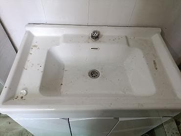 мойка кухоный: Тумба для ванны, С раковиной, ЛДСП, цвет - Белый — 3