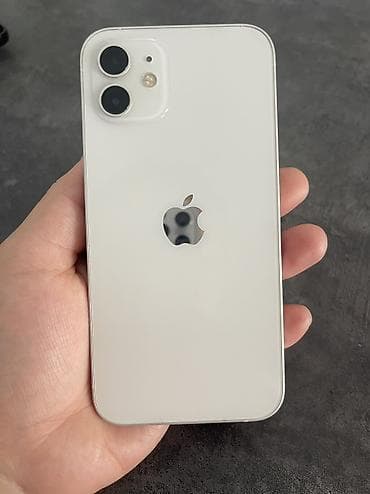 true: IPhone 12, Б/у, 128 ГБ, Белый, Чехол — 1