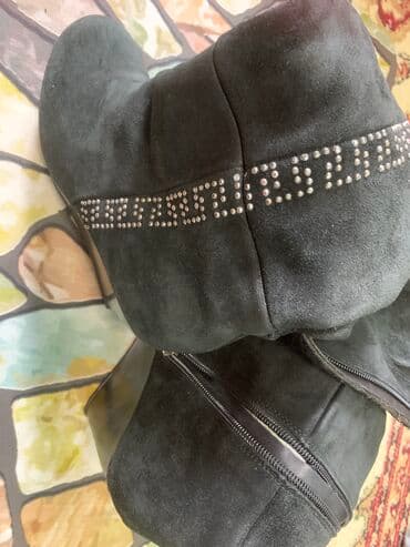 сапоги из натурального меха и кожи: Сапоги Замшевые на платформе очень удобные ! Покупали в России — 4