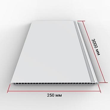 ПВХ панель для стен и потолка, белая, с декоративной V‑образной фаской
