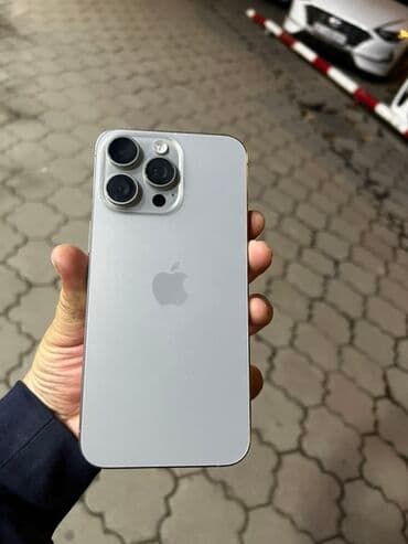 мультимедиа: IPhone 15 Pro Max, Колдонулган, 256 ГБ, Күмүш, Коргоочу айнек, Каптама, Бөлүп төлөө менен, 87 % — 1