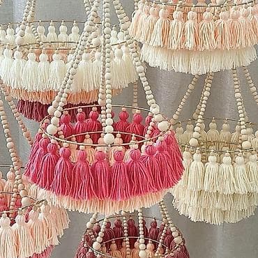 освещение для дома: Подвесные люстры в стиле бохо/сканди с кистями - Декоративные абажуры — 1