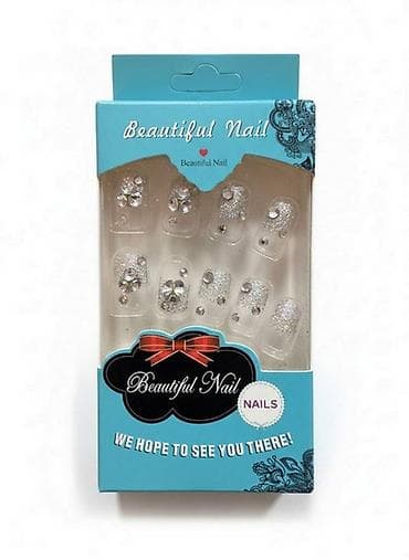 Ногти Beautiful Nail с Дизайном (Блестки и Стразы) Роскошные Накладные at lalafo.kg Ногти Beautiful Nail с Дизайном (Блестки и Стразы) Роскошные Накладные
