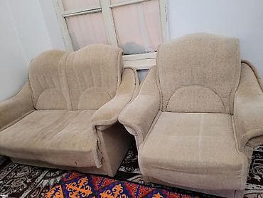 мягкая мебель продаю: Комплект мягкой мебели, Б/у, Самовывоз, цвет - Бежевый — 2