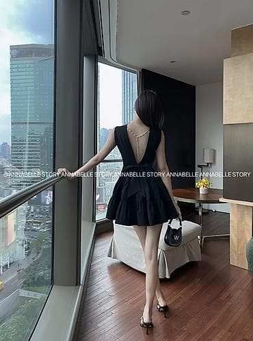 скорый: Вечернее платье, Коктейльное, Короткая модель, Без рукавов, Открытая спина, M — 4