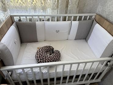 детские кроватки фото: Детская приставная кроватка, С колесиками, цвет - Белый — 2