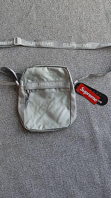 Сумка через плечо Supreme, серый цвет. - Компактный формат