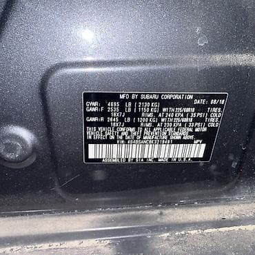 Унаа: Subaru Outback: 2018 г., 2.5 л, Автомат, Бензин, Универсал — 6