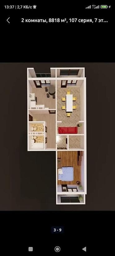 лифт: 2 комнаты, 88 м², 7 этаж, Готовая ПСО (под самоотделку) — 10