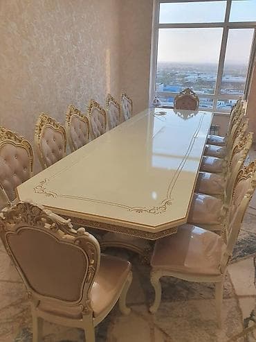 dinner table: Стол и стул для зала, цвет - Бежевый — 3
