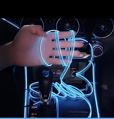 daewoo matiz 2011: Гибкая неоновая подсветка салона автомобиля (ледяной синий), USB - — 2
