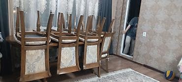 Стол и стул для зала, цвет - Коричневый