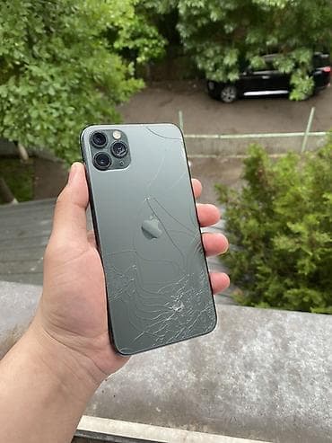 IPhone 11 Pro Max, Б/у, 64 ГБ, Matte Midnight Green, Защитное стекло, Чехол, 72 %