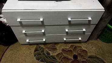 Үй жана бакча үчүн башка буюмдар: Кийим үчүн комод, Колдонулган, Күзгүсүз, ЛДСП, түсү - Ак, Өзү алып кетүү — 1