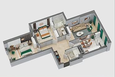 3 комнаты, 90 м², 15 этаж