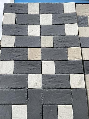 Тротуарная плитка «Кирпичики», двухцветная (графит/светло‑серый) - — 2