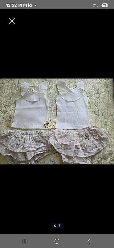 гипюровое боди: Комплект, цвет - Белый — 3