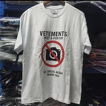 сапог талас: Мужская футболка, S, M, L, Vetements, Новый, цвет - Белый, Платная доставка — 1