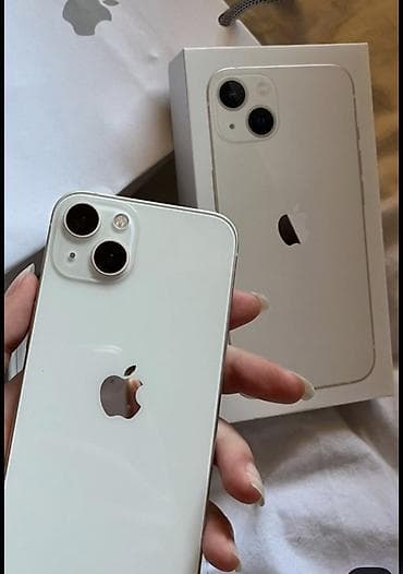 appl: IPhone 13, Б/у, 128 ГБ, Белый, Зарядное устройство, Защитное стекло, Чехол — 3