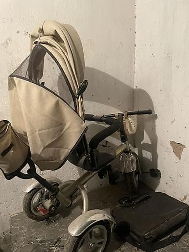 детский багги: Детский трехколесный велосипед-коляска с родительской ручкой — 2
