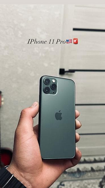 IPhone 11 Pro, Новый, 256 ГБ, Alpine Green, Зарядное устройство, Защитное стекло, Чехол, 100 %