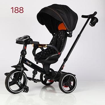 машинка с педалями: Детский трехколесный велосипед-коляска (тип «trike») с родительской — 1