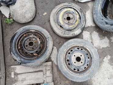 оригинальные штампованные диски опель: Колеса в сборе 155 / 65 / R 13, Зима, Б/у, Комплект, Легковые, Железные, отверстий - 4 — 3