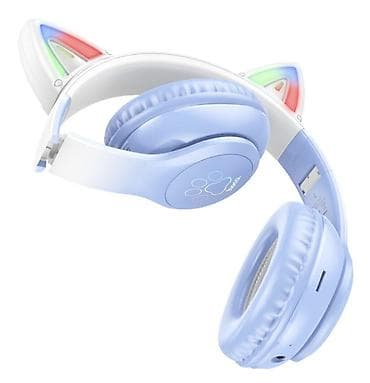 Другая аудиотехника: W42 Cat Ears, наушники с проводным и беспроводным режимом, аккумулятор — 4