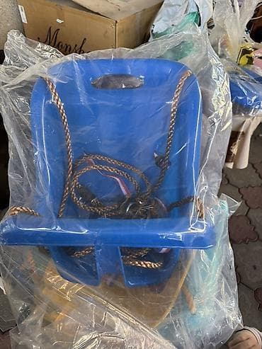 верёвка: Детские подвесные качели со спинкой и перемычкой - Тип: подвесные — 7