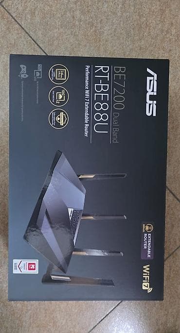 Модемы и сетевое оборудование: ASUS RT-BE88U — двухдиапазонный маршрутизатор стандарта Wi‑Fi 7 — 1