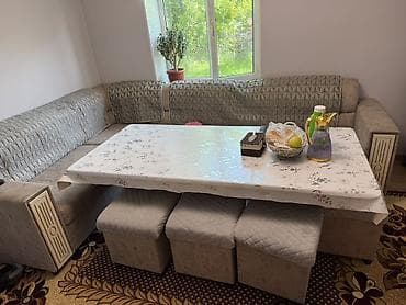 стол для грязной посуды: Кухонный мягкий уголок, Другой материал, цвет - Серый — 4