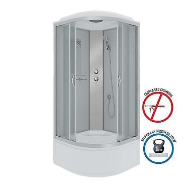 Душевая кабина Полукруглая, Покрытие: Прозрачный