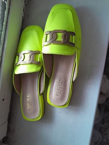 продаю женскую обувь: Женские мюли REAL Style of Turkey - Яркий неоново‑лаймовый цвет - — 3