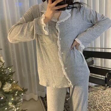 костюмчик: Женский домашний комплект с леопардовыми брюками - Состав: мягкий — 5