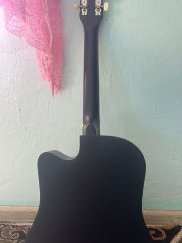 Комуздар: Черная акустическая гитара 🔥 ЧЁРНАЯ ПАНТЕРА 38" с вырезом! Матовый — 2