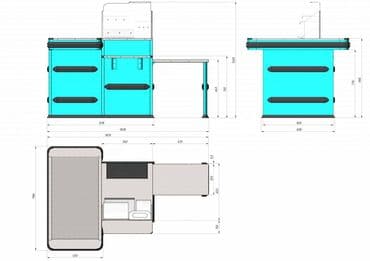оборудование для кассы: Кассовый бокс - модель экспресс-касса шелф длина транспортера — 3
