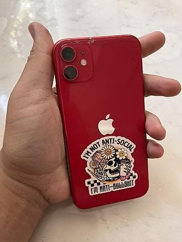 iphon 11: IPhone 11, Б/у, 64 ГБ, Красный, 71 % — 2